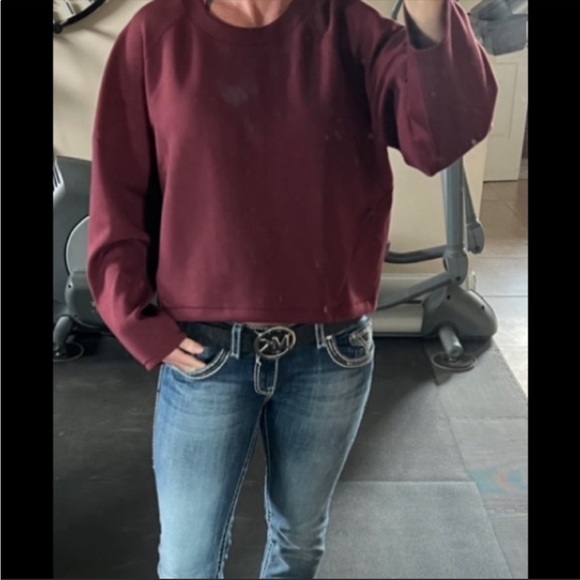 ❤️LULULEMON AIR WRAP CROPPED CREW *MODAL-RED MERLOT-12-NWOT❤️ - Picture 3 of 16